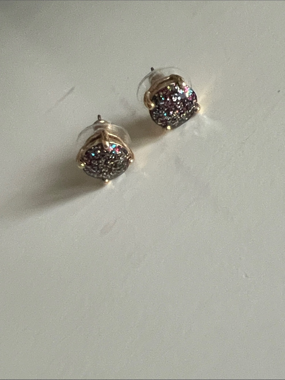 kate spade Gold Multicolor Druzy Stud Earrings